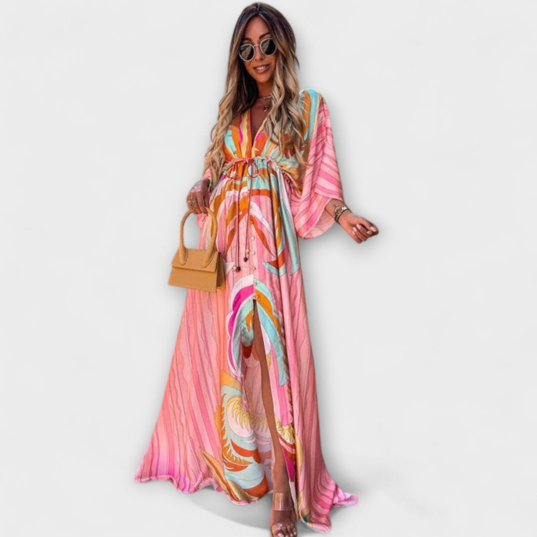 Silvia | Stilvolles Buntes Kleid