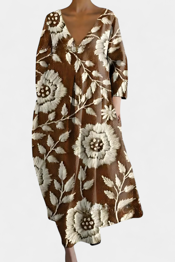 Tina | Fließendes Kleid mit Muster