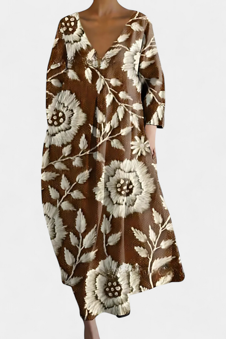 Tina | Fließendes Kleid mit Muster
