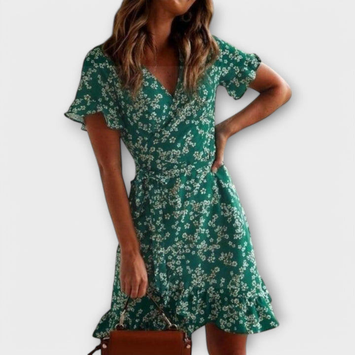 Lucia | Kurzes Boho-Kleid in Grün