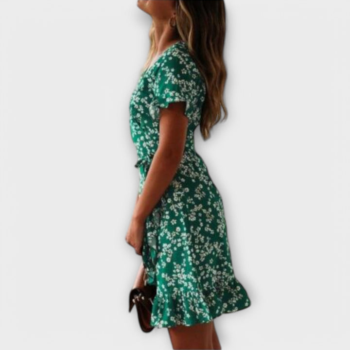 Lucia | Kurzes Boho-Kleid in Grün