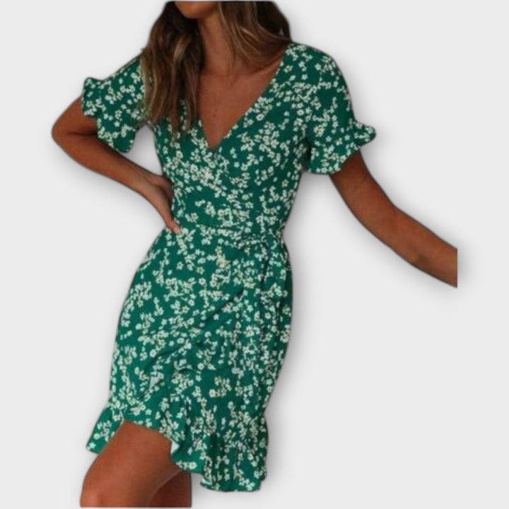 Lucia | Kurzes Boho-Kleid in Grün
