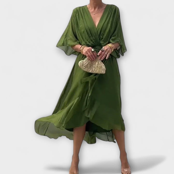 Liselotte | Chiffonkleid mit V-Ausschnitt