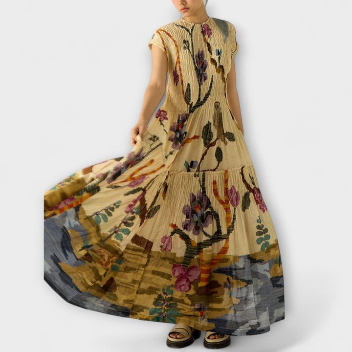Edith | Plissiertes Kleid mit Animal-Druck
