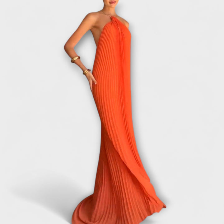 Leyla | Schickes Kleid mit Plissee-Ausschnitt