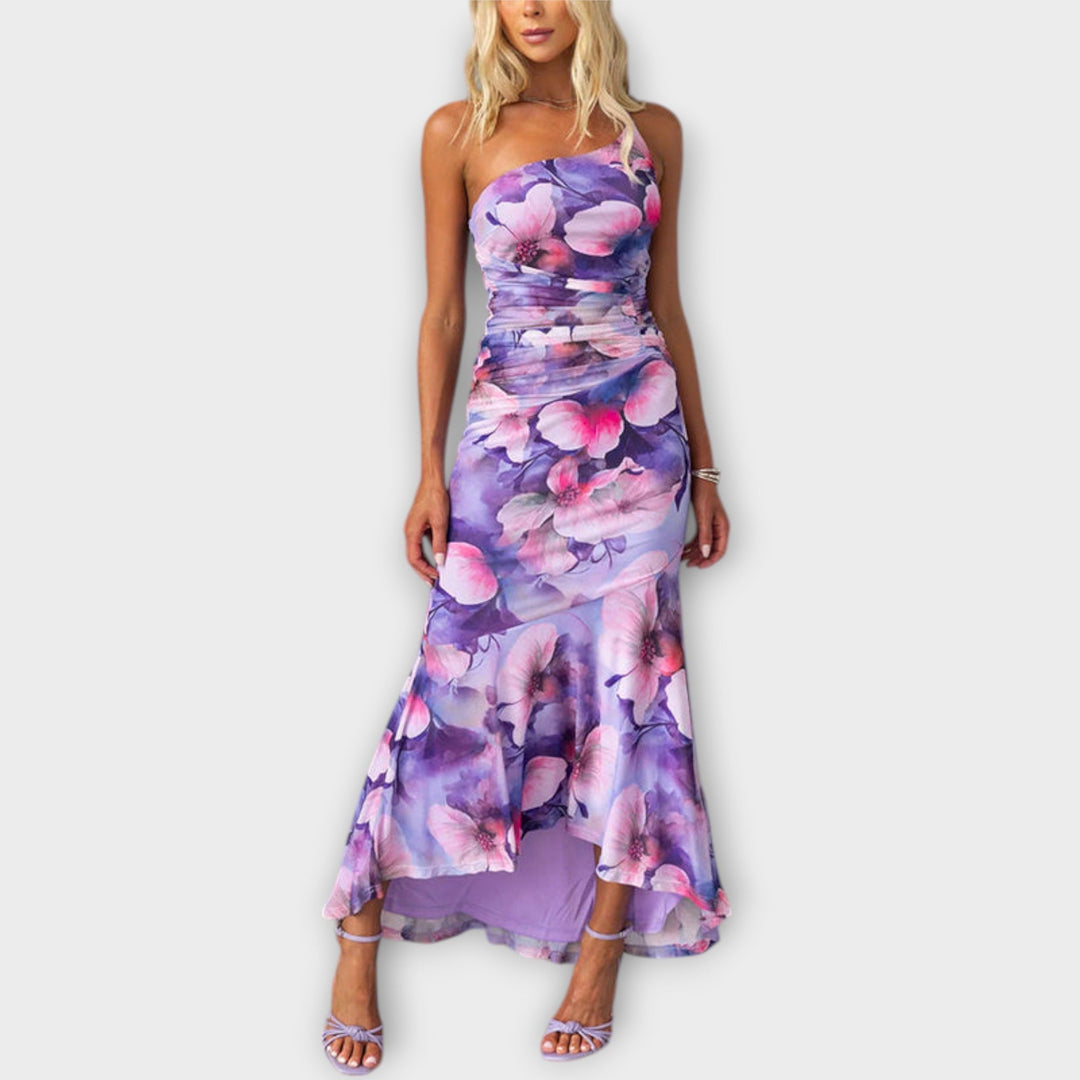 Caroline | Maxikleid mit einseitiger Raffung