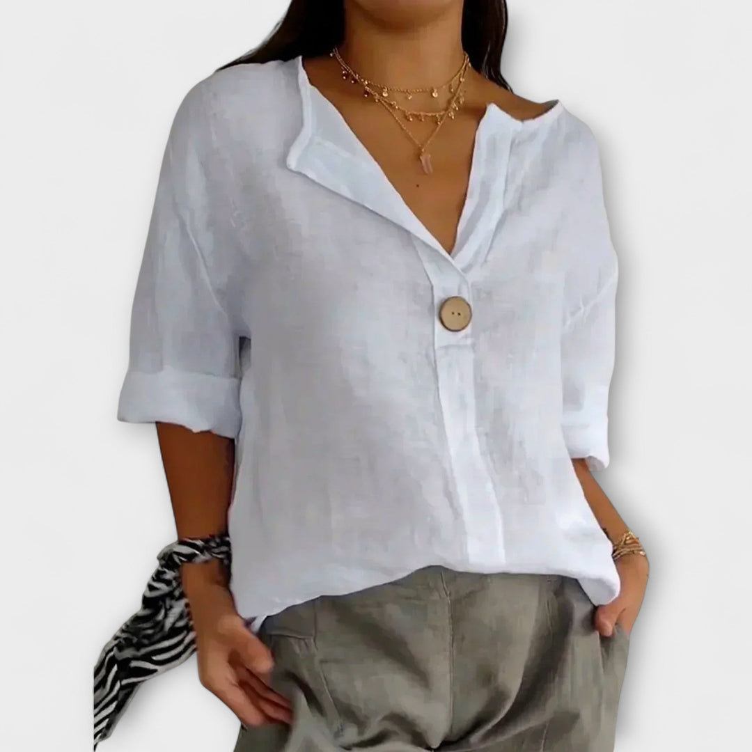 Therese | Stilvolle Bluse mit V-Ausschnitt