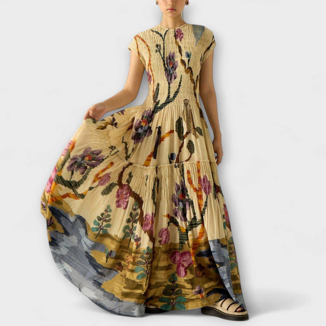 Edith | Plissiertes Kleid mit Animal-Druck