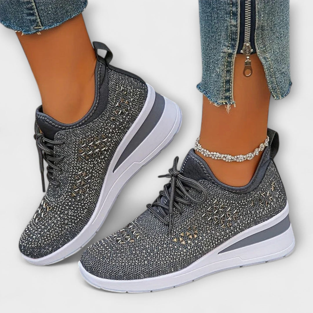 Edeltraud | Schillernde Orthopädische Sneakers mit Strass