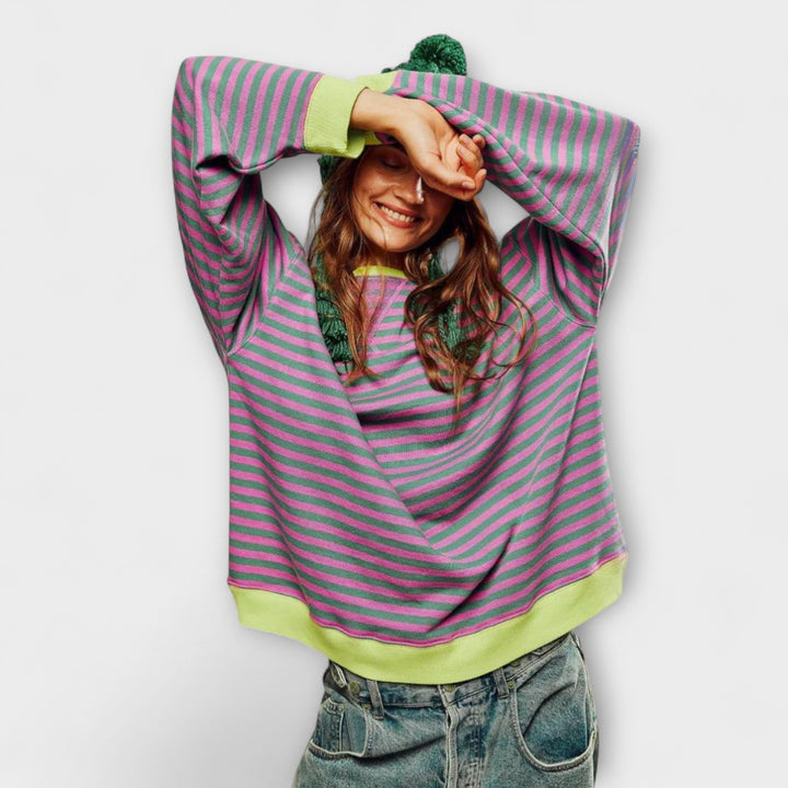 Natalie | Gestreifter Oversize-Pullover