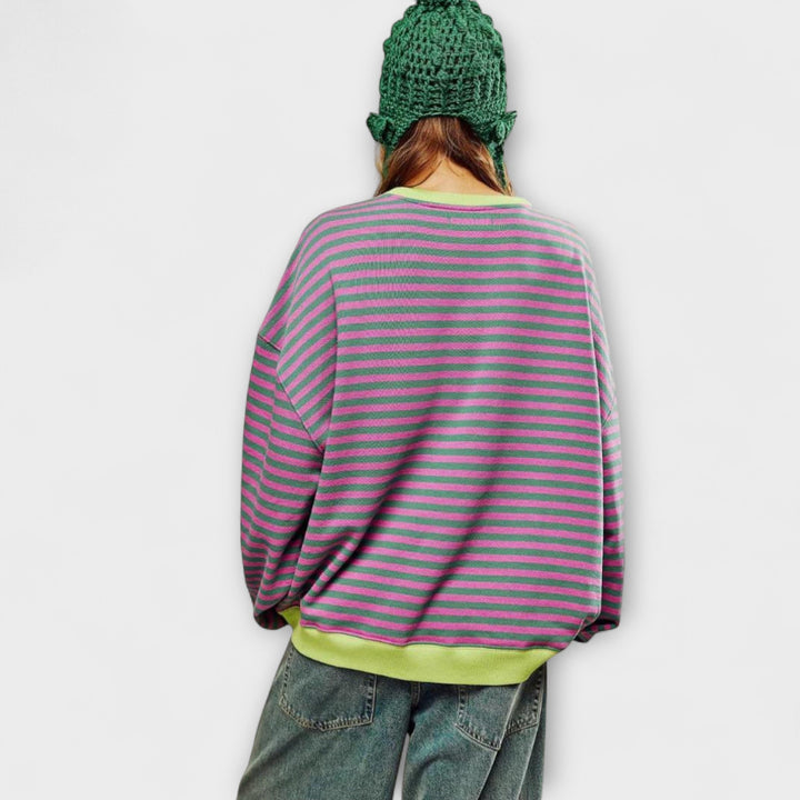 Natalie | Gestreifter Oversize-Pullover