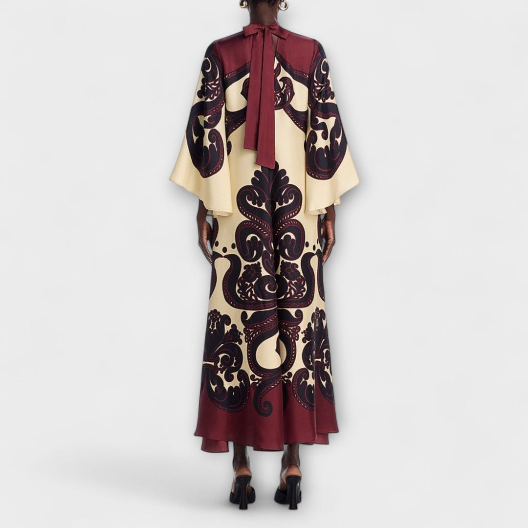 Rosa | Atemhaftes Grenadilla-Druck Maxikleid für mühelose Eleganz