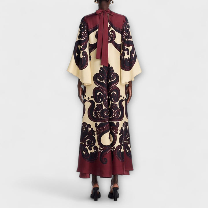 Rosa | Atemhaftes Grenadilla-Druck Maxikleid für mühelose Eleganz