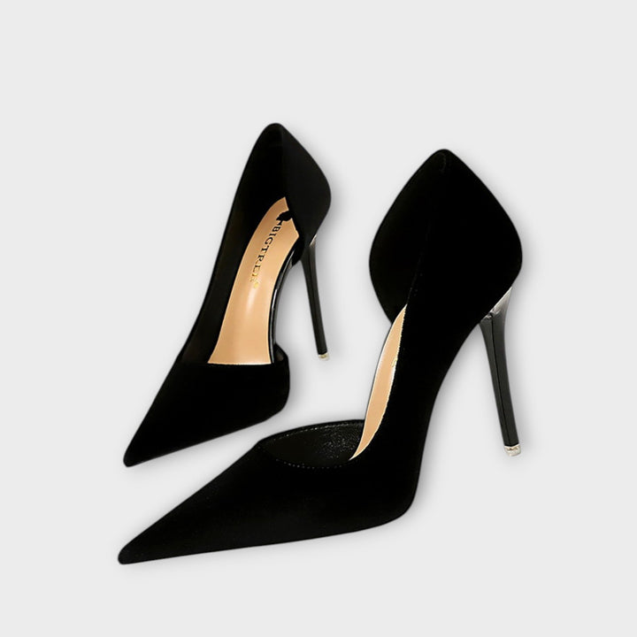 Angelika | Grüne Samt-Stiletto-Absätze