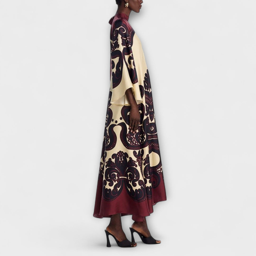 Rosa | Atemhaftes Grenadilla-Druck Maxikleid für mühelose Eleganz