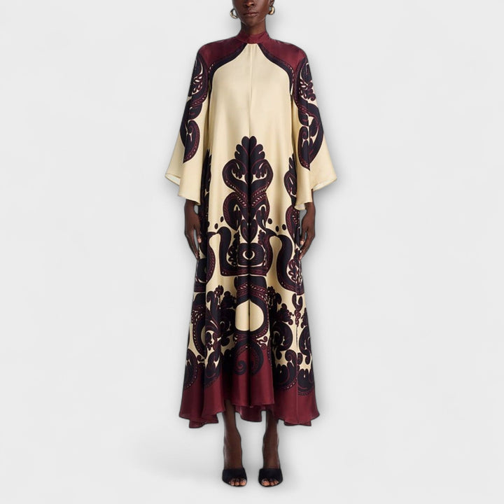 Rosa | Atemhaftes Grenadilla-Druck Maxikleid für mühelose Eleganz