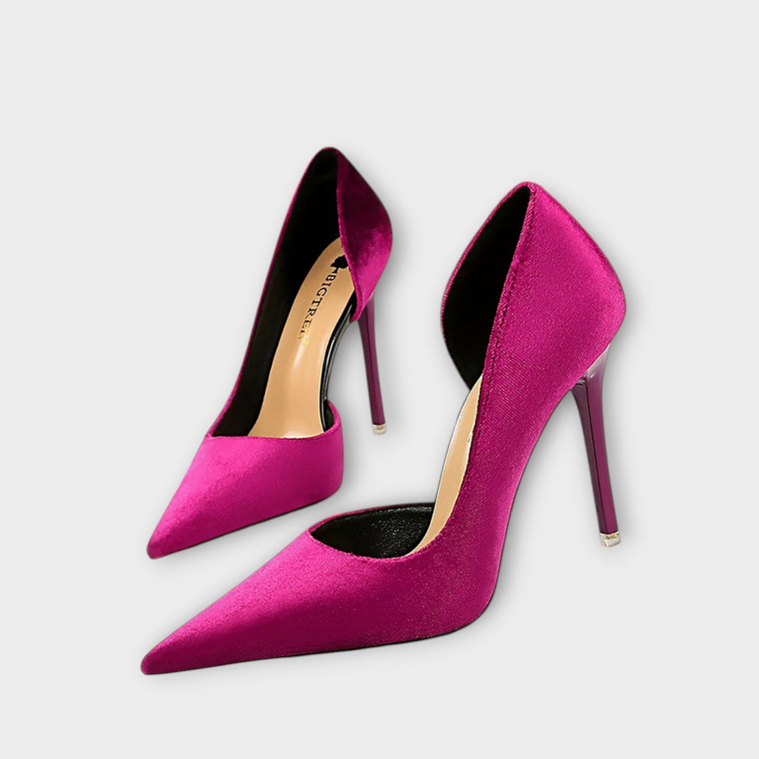 Angelika | Grüne Samt-Stiletto-Absätze