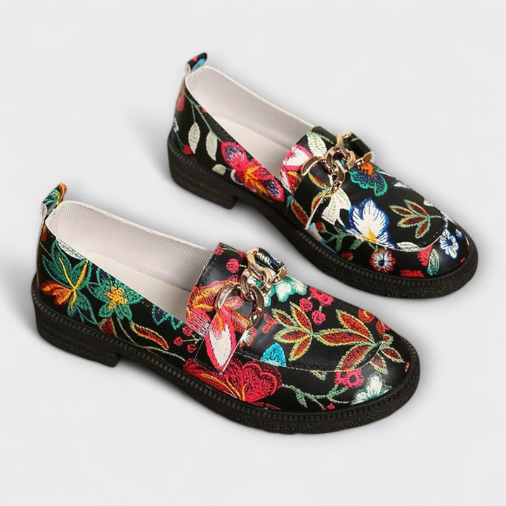 Silke | Mehrfarbige Loafer mit Blumenmuster