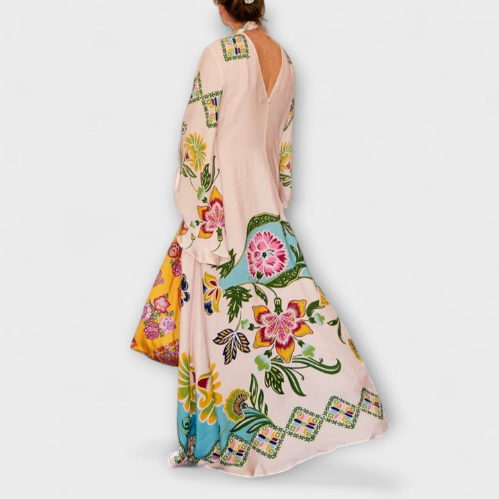 Wiebke | Elegantes Maxikleid mit floralem Druck und fließendem Design