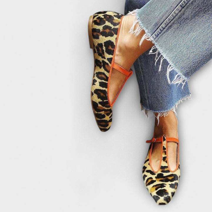 Kriemhild | Ballerinas mit spitzer Zehenpartie und Leopardenmuster