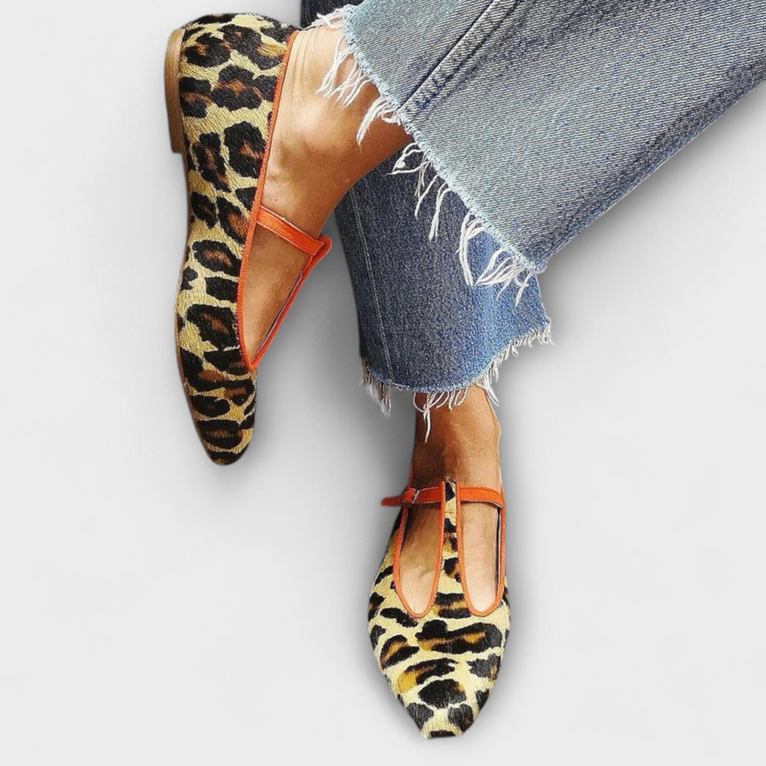 Kriemhild | Ballerinas mit spitzer Zehenpartie und Leopardenmuster