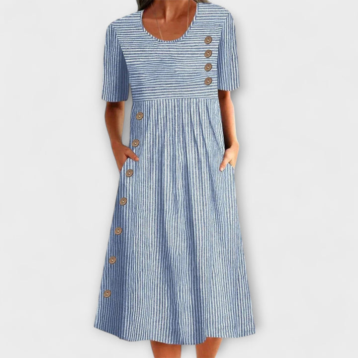 Anna | Gestreiftes Premium-Midikleid
