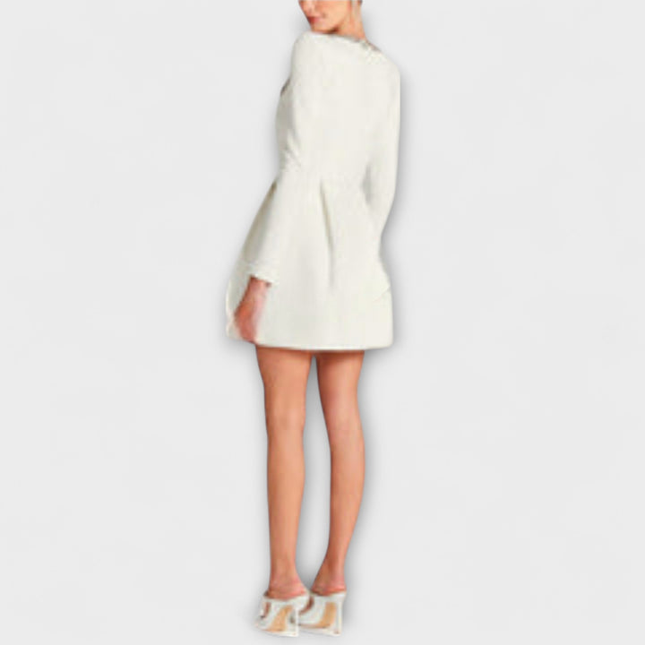 Frauke | Samt-Mini-Kleid mit Juwelenverzierung