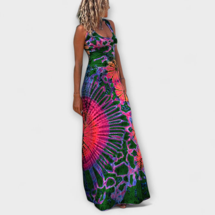 Ursel | La Bamba Tie-Dye Druck Maxikleid