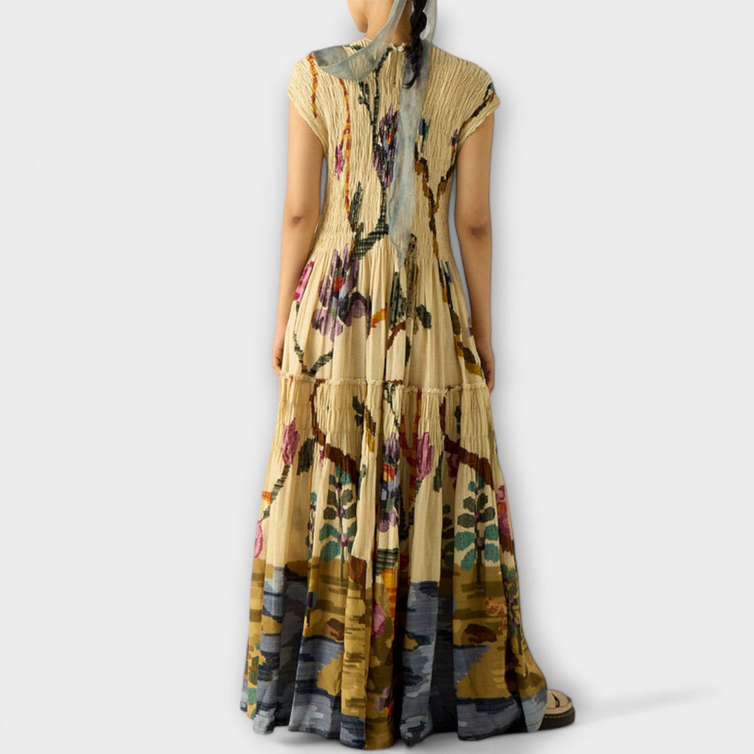 Edith | Plissiertes Kleid mit Animal-Druck