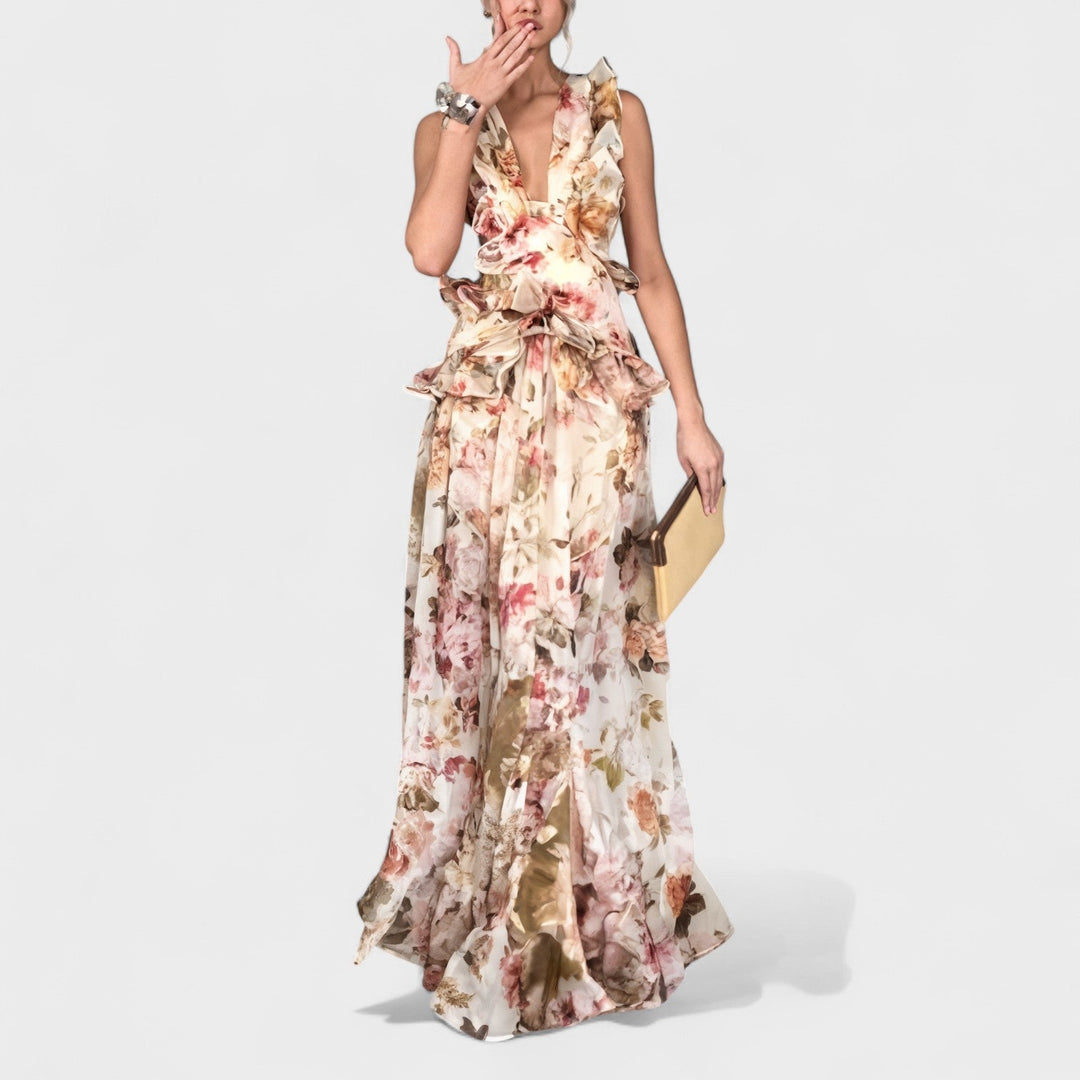 Florentine | Langes Kleid mit Rüschen