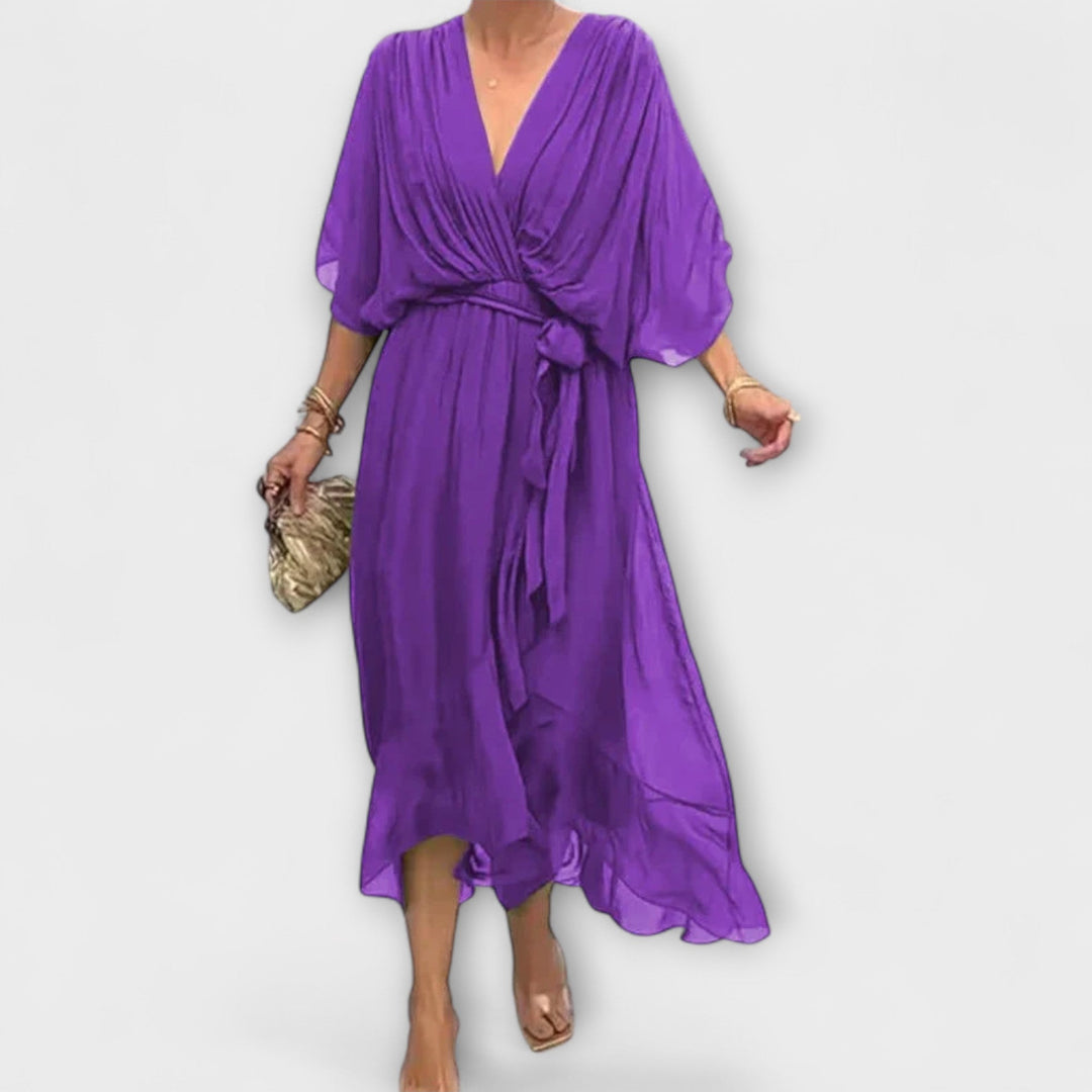 Liselotte | Chiffonkleid mit V-Ausschnitt