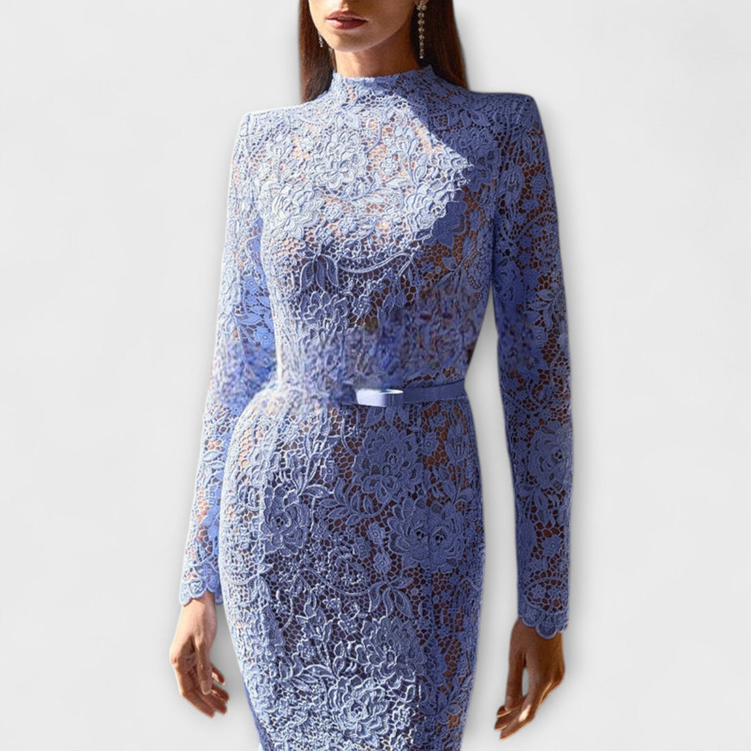 Monika | Elegantes Midi-Kleid aus floraler Spitze