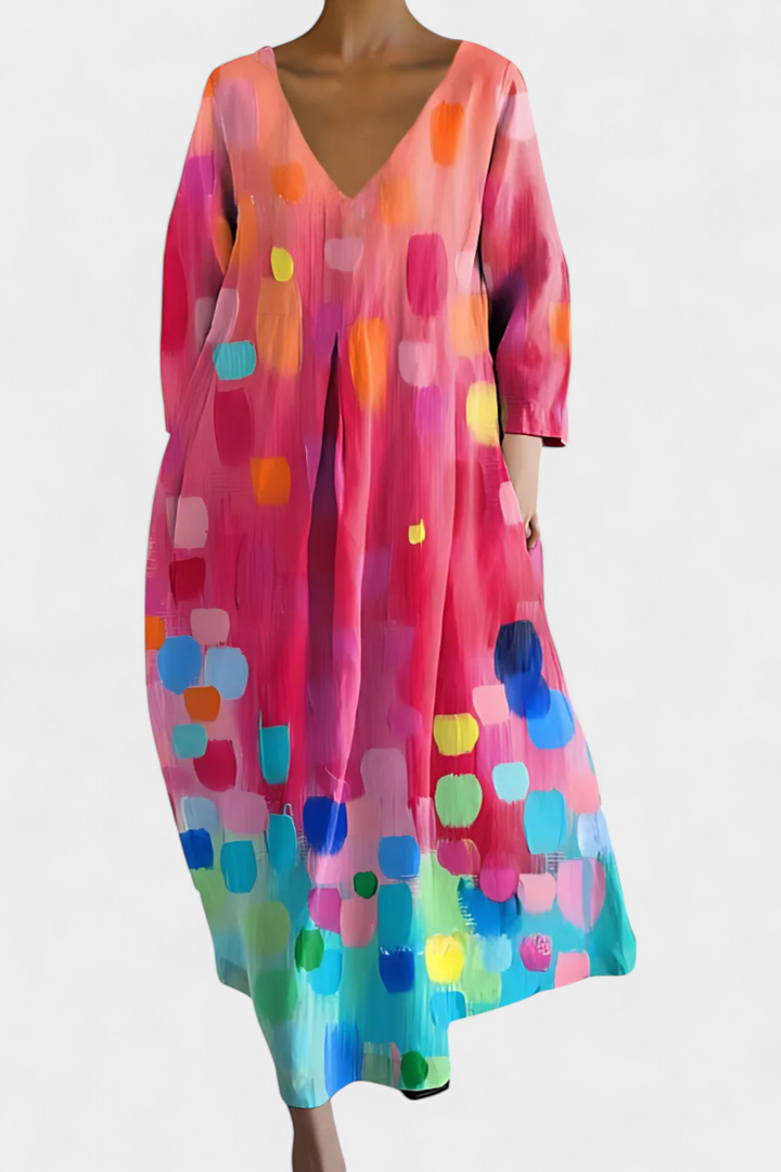 Tina | Fließendes Kleid mit Muster