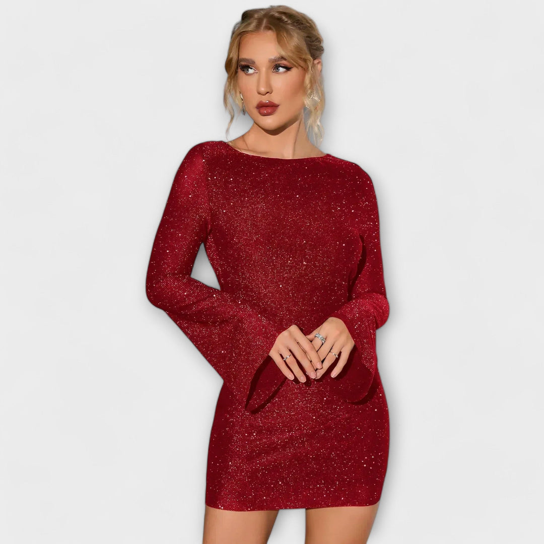 Anke | Rückenfreies kleid mit langen Ärmeln