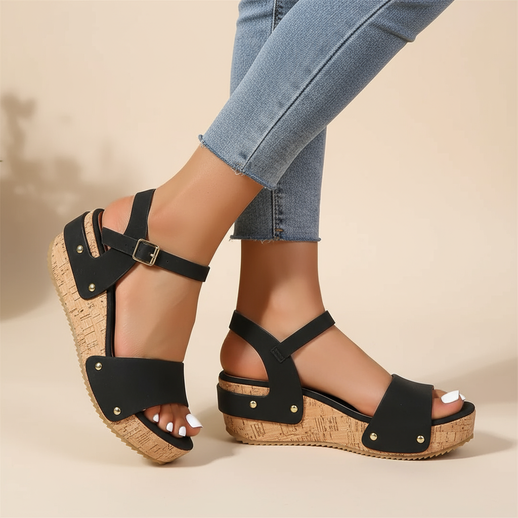 Rosa | Elegante Keilsandalen
