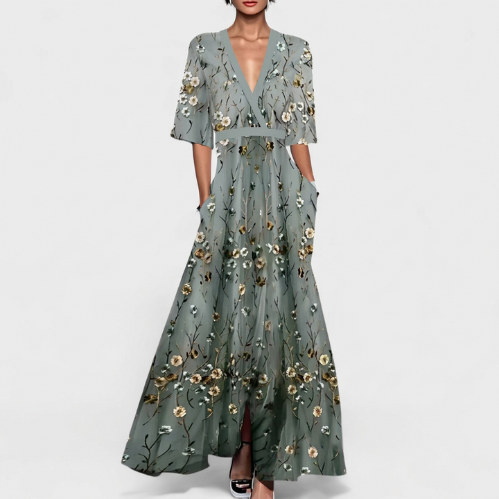 Cordula | Elegantes maxikleid mit floralem Muster