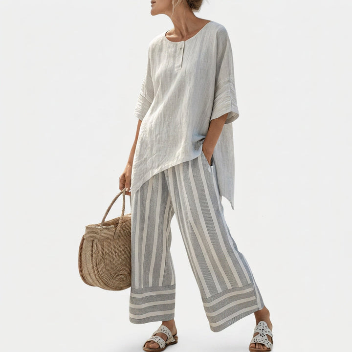 Rebecca | Asymmetrisches Blusen-Set