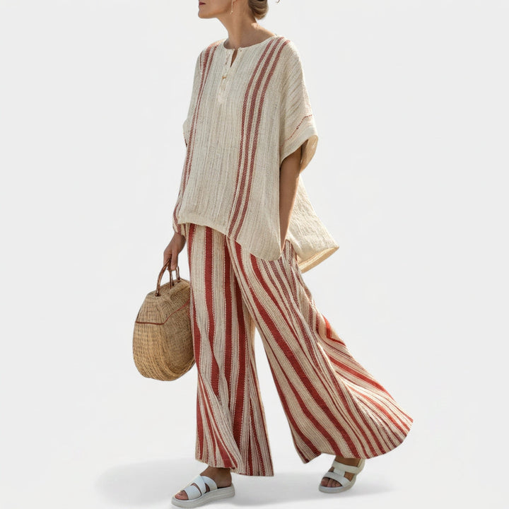 Thea | Elegantes Set mit Roten Streifen
