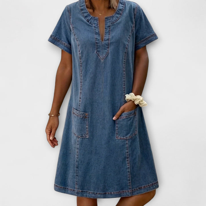 Mina | Weiches Jeans Kleid