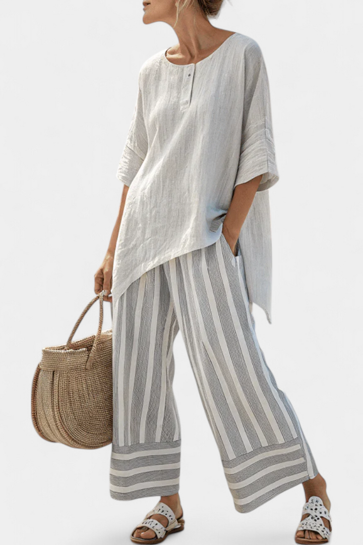 Rebecca | Asymmetrisches Blusen-Set