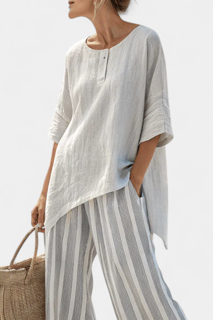 Rebecca | Asymmetrisches Blusen-Set