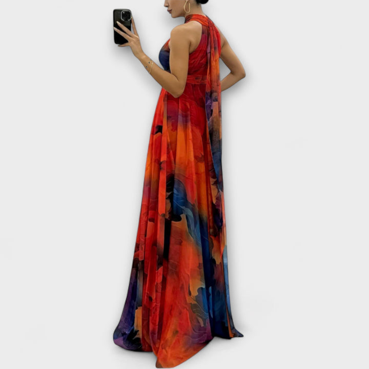 Luisa | Maxikleid aus Chiffon mit Blumenmuster