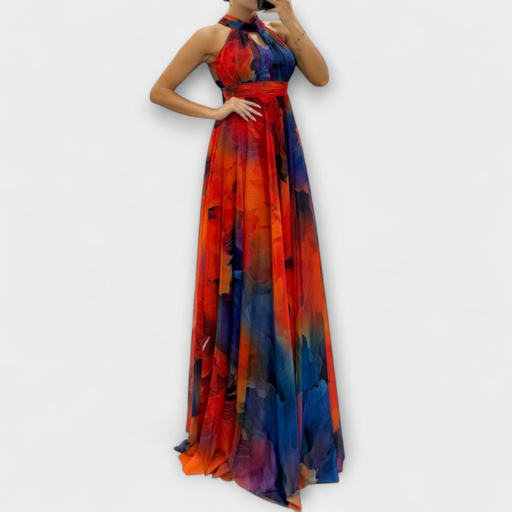 Luisa | Maxikleid aus Chiffon mit Blumenmuster