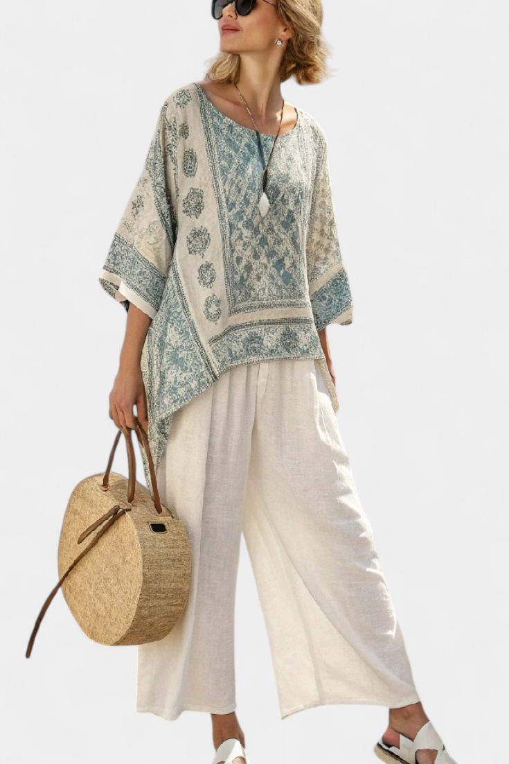 Imke | Mediterranes Leinen-Set