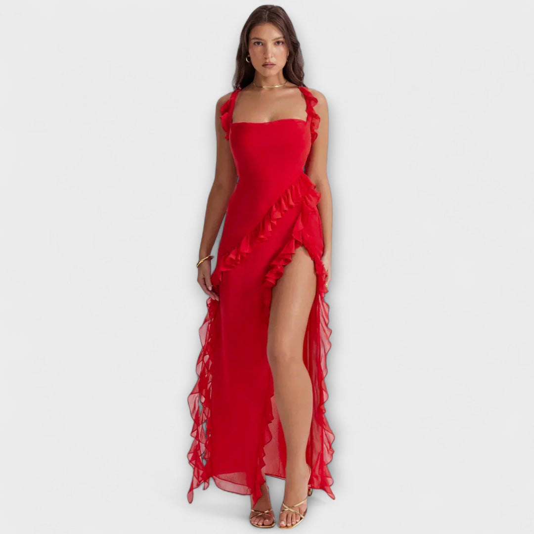 Cordula | Stilvolles Maxikleid mit Schlitz