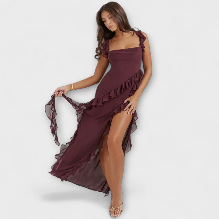 Cordula | Stilvolles Maxikleid mit Schlitz