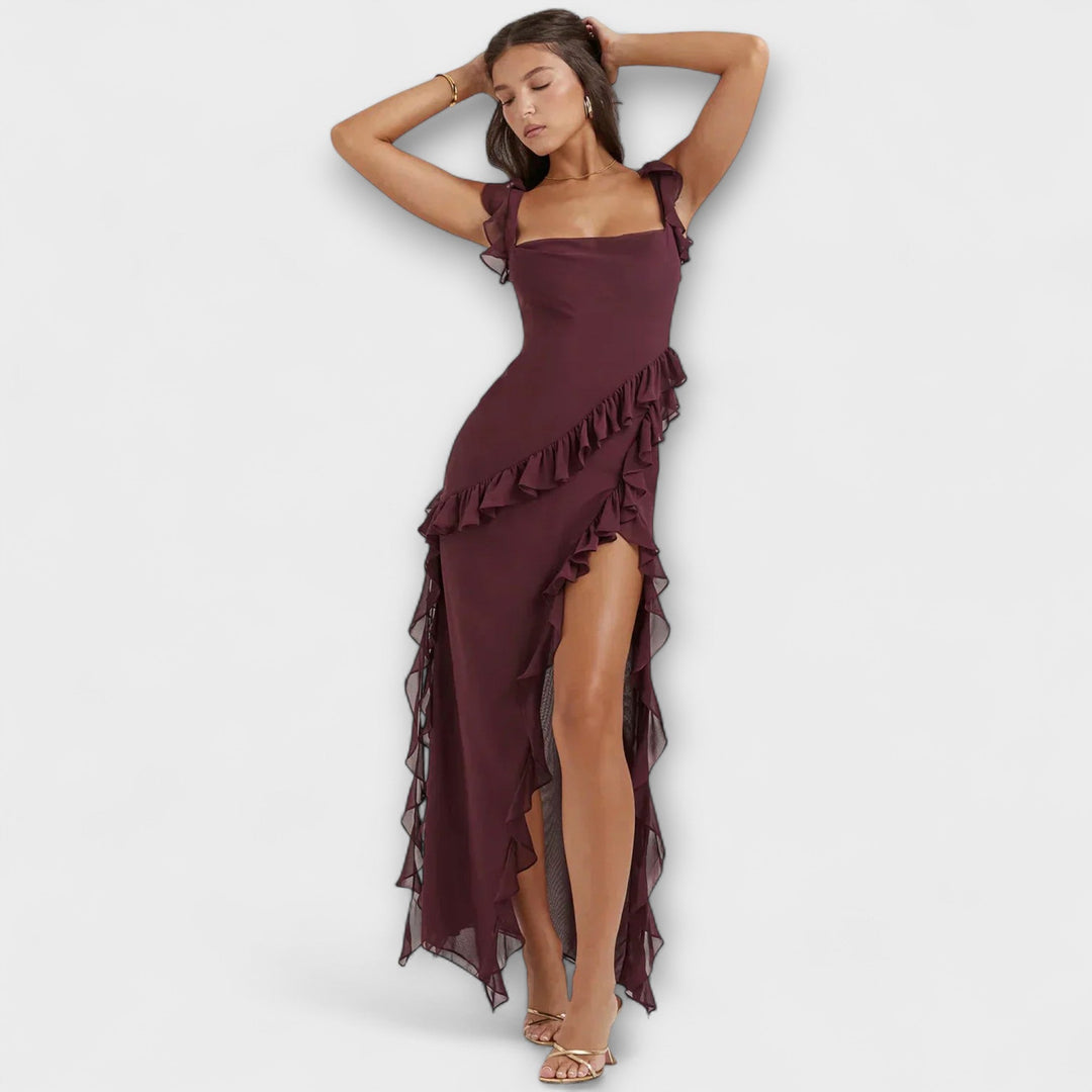 Cordula | Stilvolles Maxikleid mit Schlitz