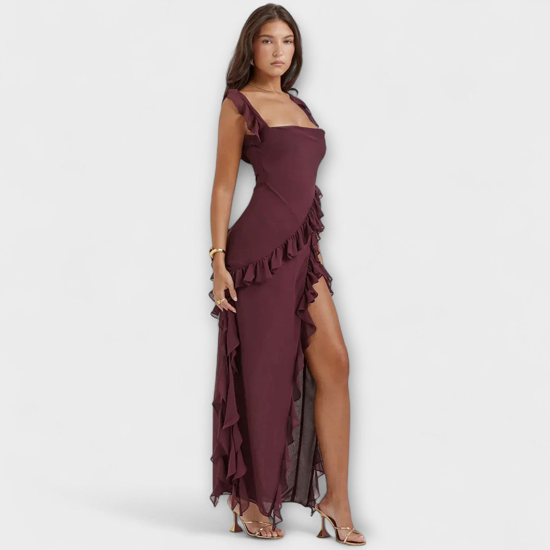 Cordula | Stilvolles Maxikleid mit Schlitz
