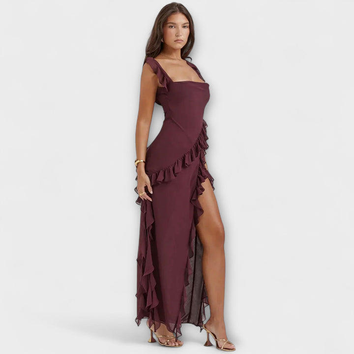 Cordula | Stilvolles Maxikleid mit Schlitz