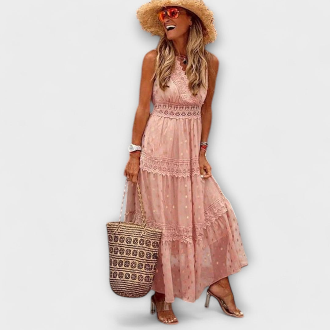 Sina | Maxikleid mit Boho-Spitze